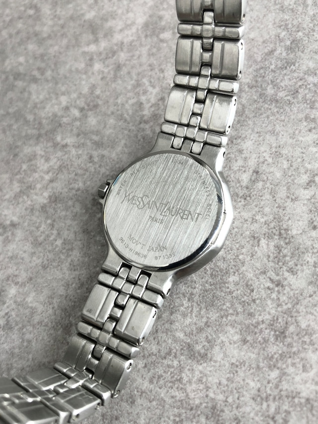 Yves Saint Laurent イヴ・サンローラン 腕時計 シルバー×ブラック ロゴ ステンレススチール クウォーツ 9616-H18636 gzdk85