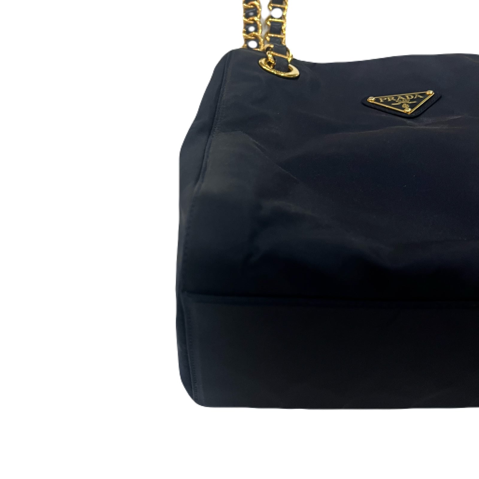 PRADA】2260 プラダ ナイロン チェーントートバッグ ブラック ゴールド