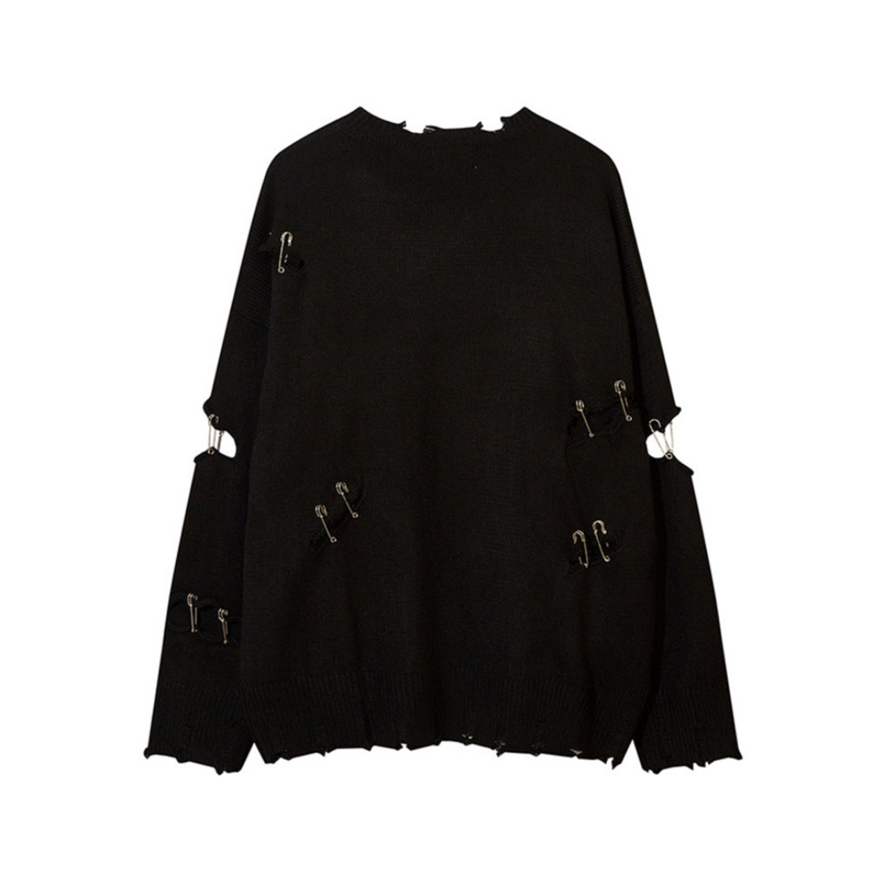 boyfriend-style ripped sweater (ME191)