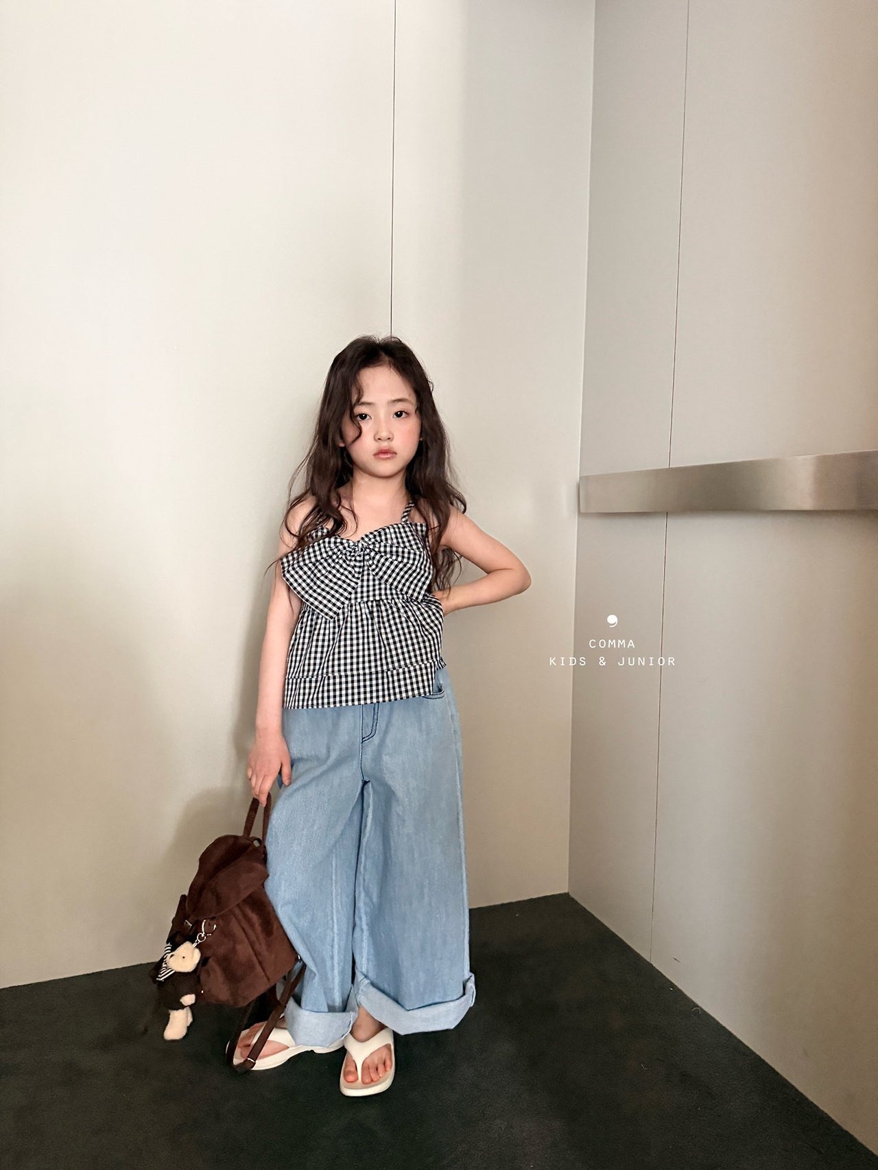 [COMMA] Linen Wide-Leg Denim Pants (160/170) / [콤마] 린넨와이드청바지 (160/170)