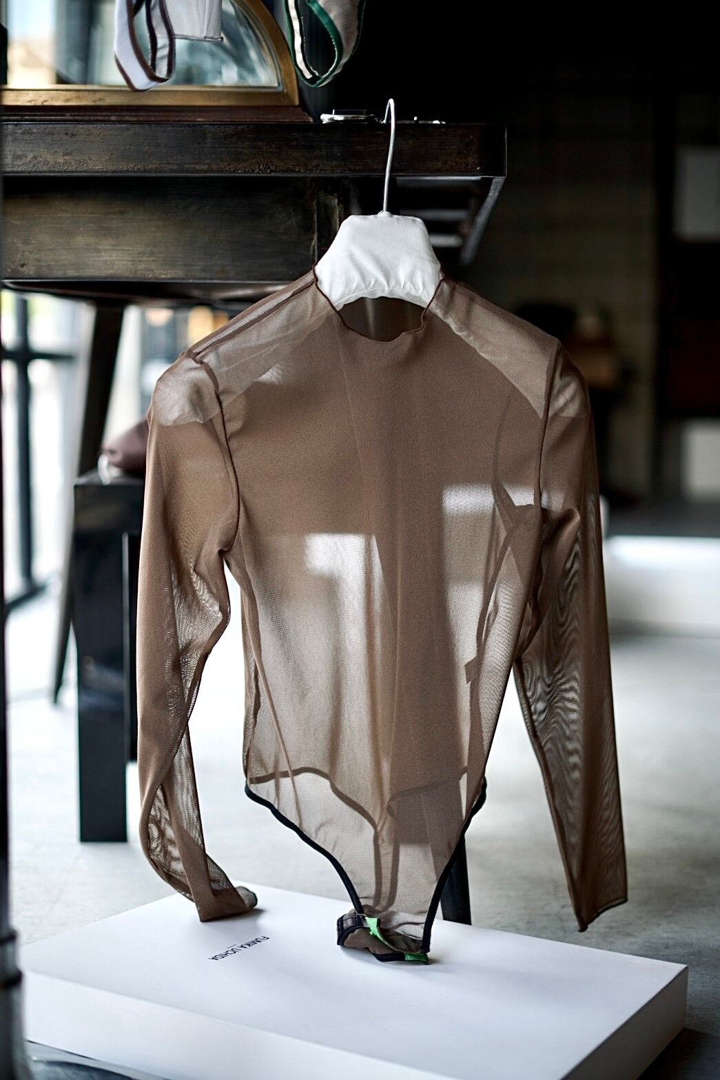 トップス OVERNEATH / Tull Net (Bodysuit ,Grey ) OVERNEATH / Longsleeves Tull Net (Bodysuit 088) (Grey , Beige