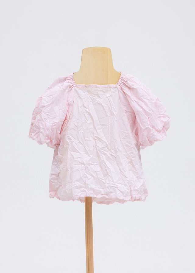 【24SS】folkmade（フォークメイド）wrinkled ballon blouse pink (LL)ブラウス