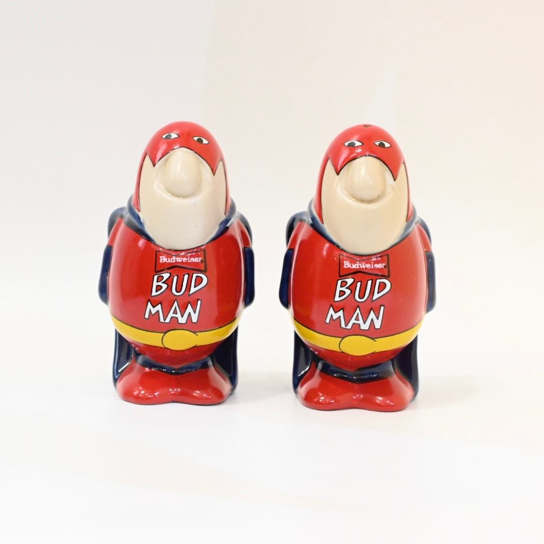 80's Bud Man Budweiser Salt & Pepper Shakers | Button Works Store