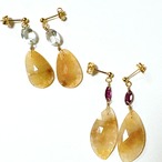 一点物！イエロージェード　デザインピアス