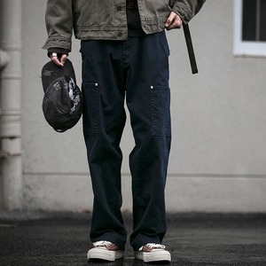 Thick Straight Washed Cargo-Pants【B0234】