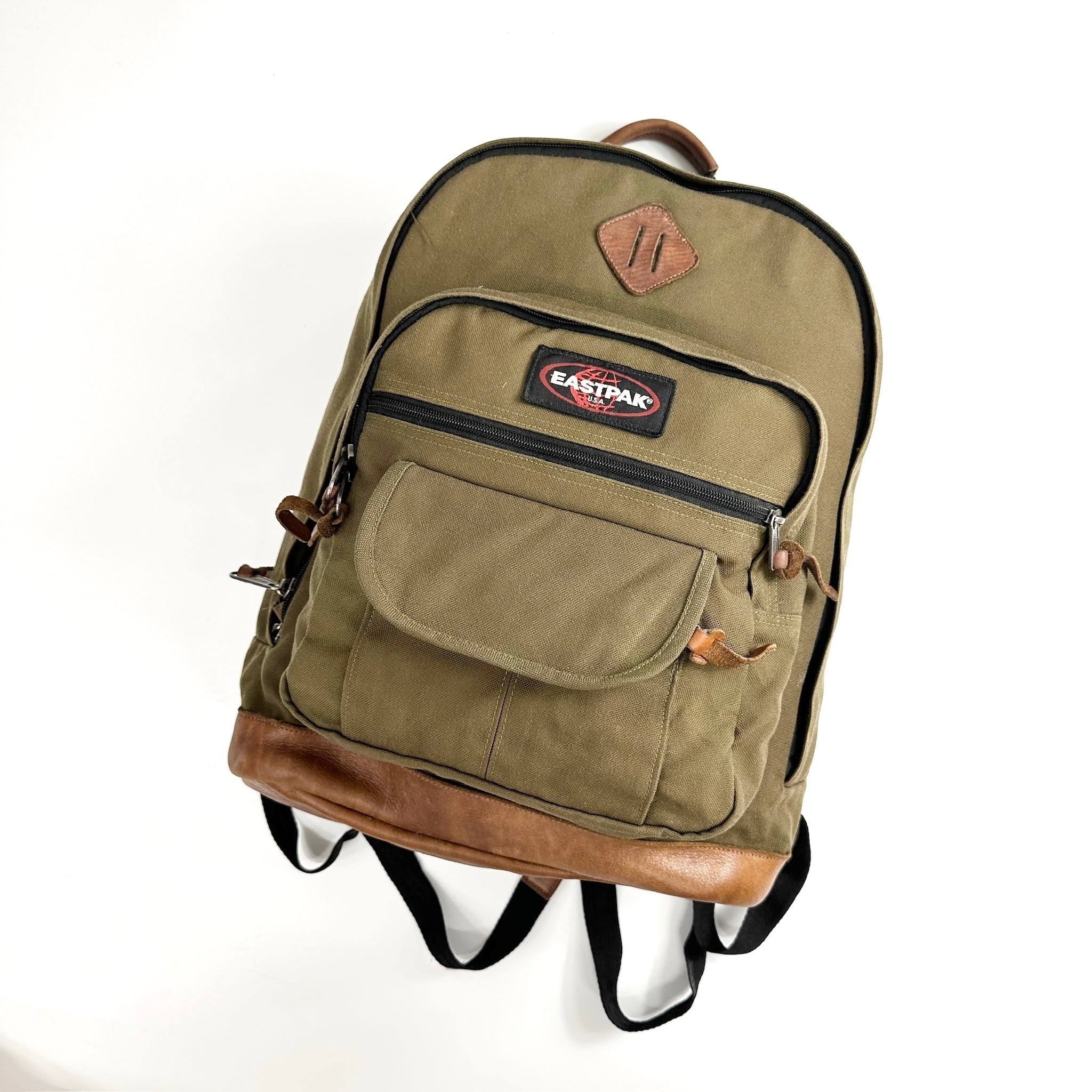 00s EASTPAK leather bottom Backpack
