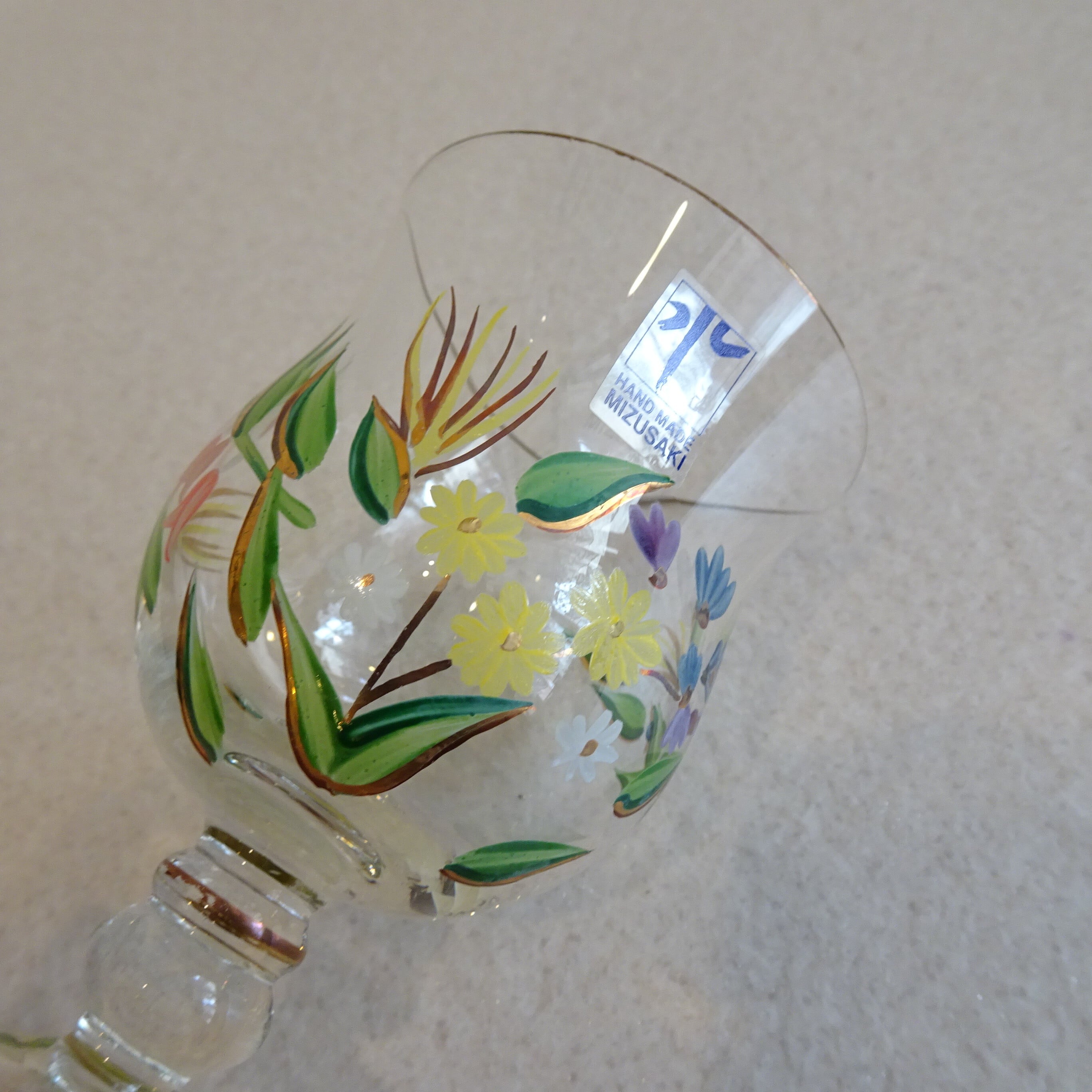 ハンドペインティングのガラスグラス2個セット 花柄のハンドペイントのグラス 2個セット | 純喫茶家具の村田商會