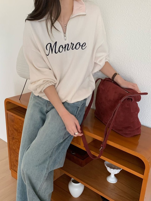 (予約) signature / Klei knit zip up mtm 2color