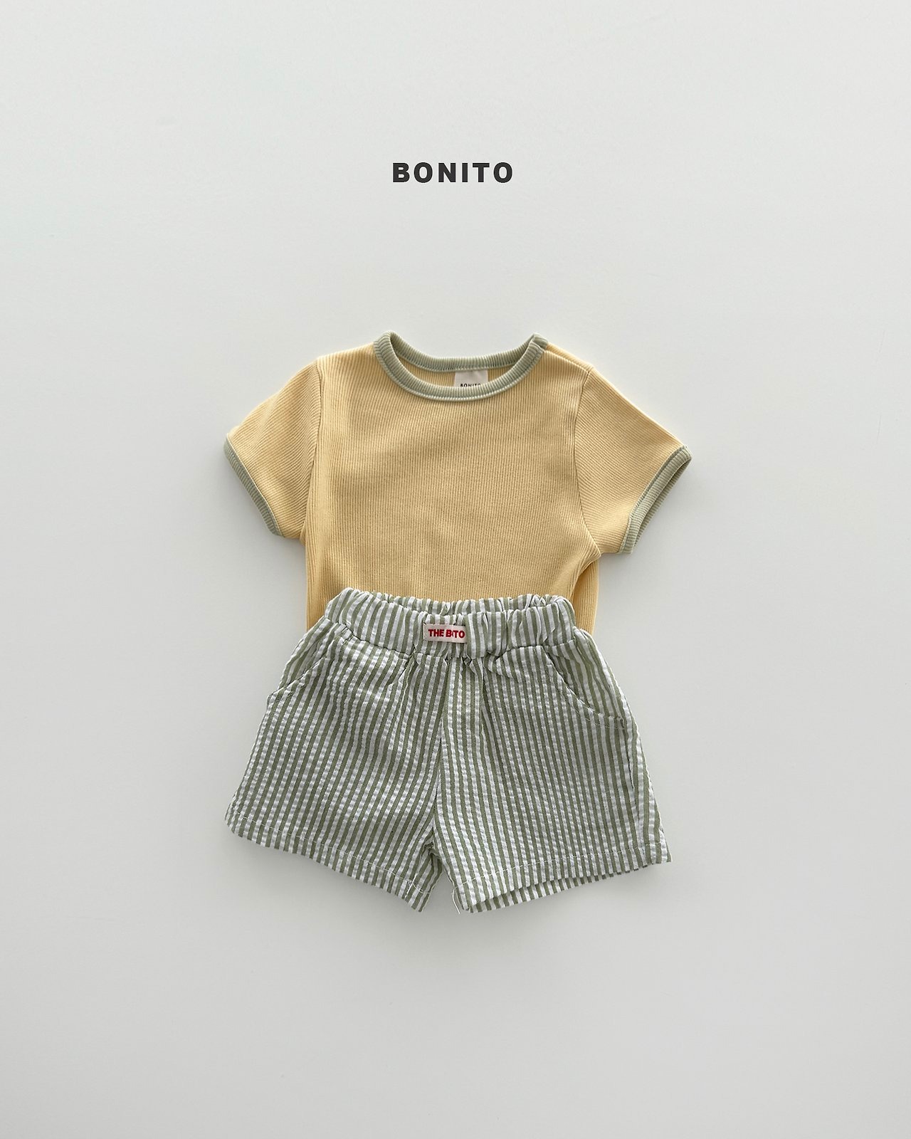 [BONITO] Vertical Shorts Set-up / [보니토] 세로줄반바지세트
