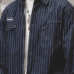 Pinstripe Denim Long Sleeve Shirt ◇2color H0797