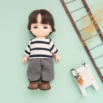 【2点セット】トレーナーズボンセット(白黒ボーダーグレーズボン)あおくんホルンくん