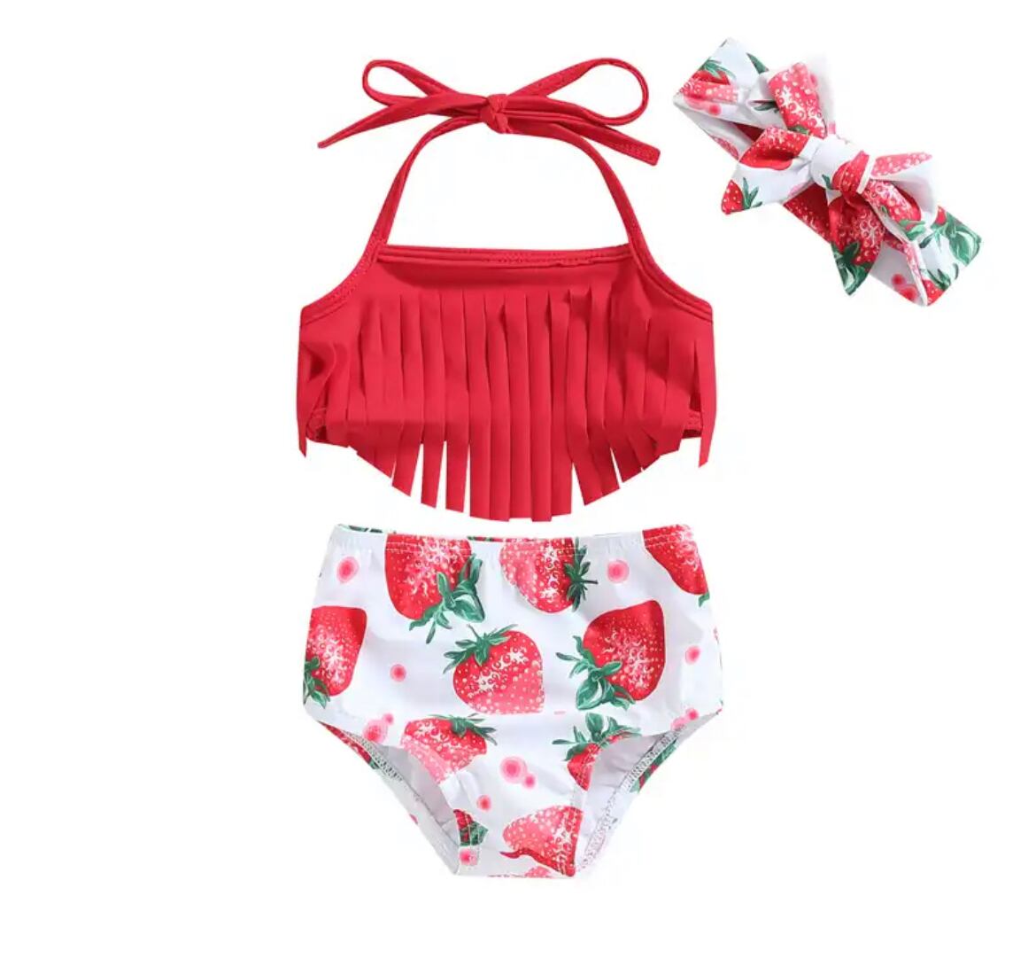 女の子 タッセル水着