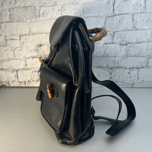 【最終処分SALE】GUCCI グッチ バンブーリュック ブラック A-11133