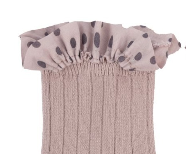 Collegien - Emilie - Polka Dots Ruffle Ankle Socks / Vieux Rose