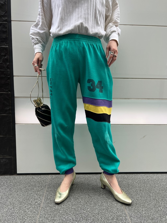 U.S.A 70s-80s green number sweat pants