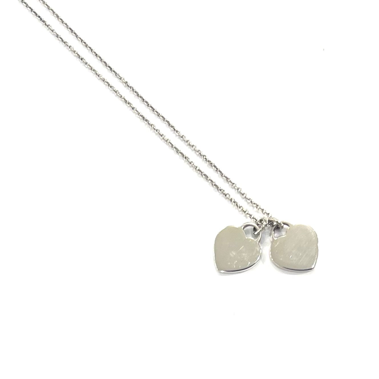 TIFFANY&CO.】T2848 ティファニーブルー ダブルハート タグネックレス