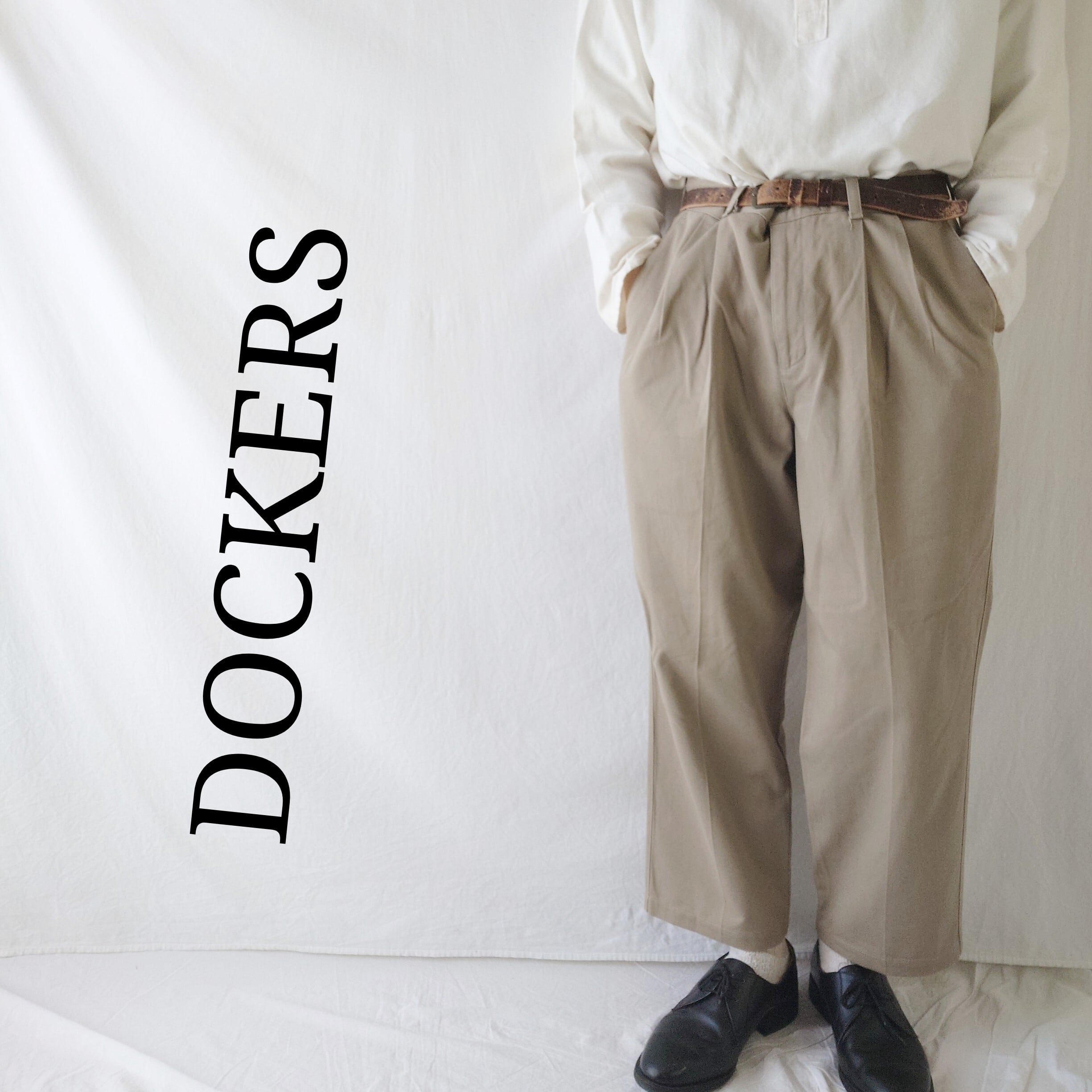 00s dockers レーヨン ストライプスラックス 00s DOCKERS レーヨン ポリエステル ツータック スラックス 良カラー