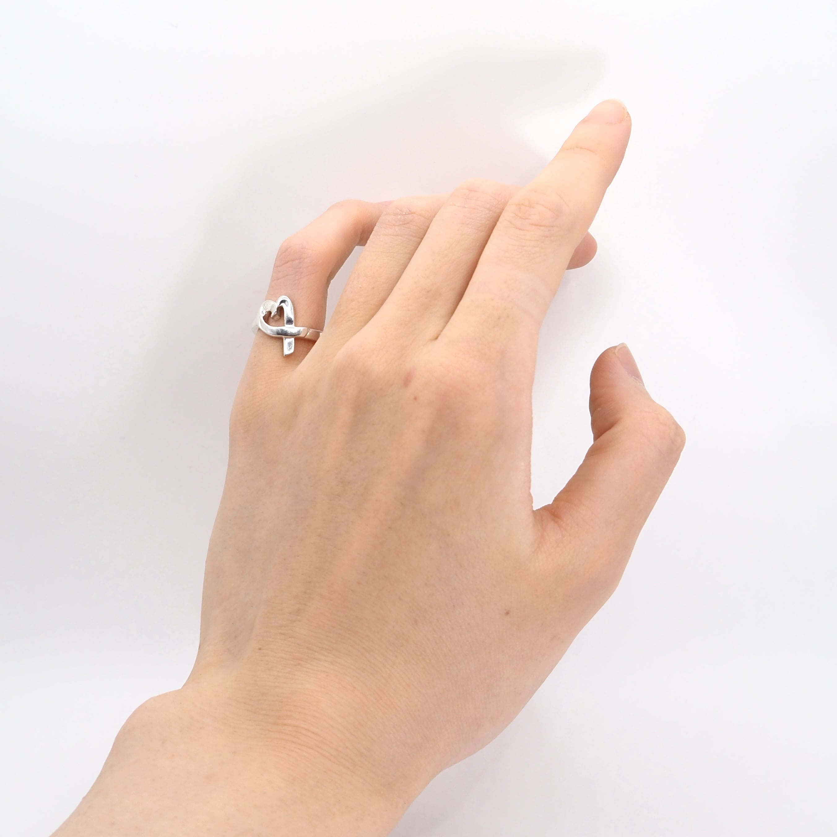 Tiffany&Co. 約7.5号 ラビングハート リング シルバー925 ティファニー
