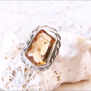 【12～13号】citrine ring silver925