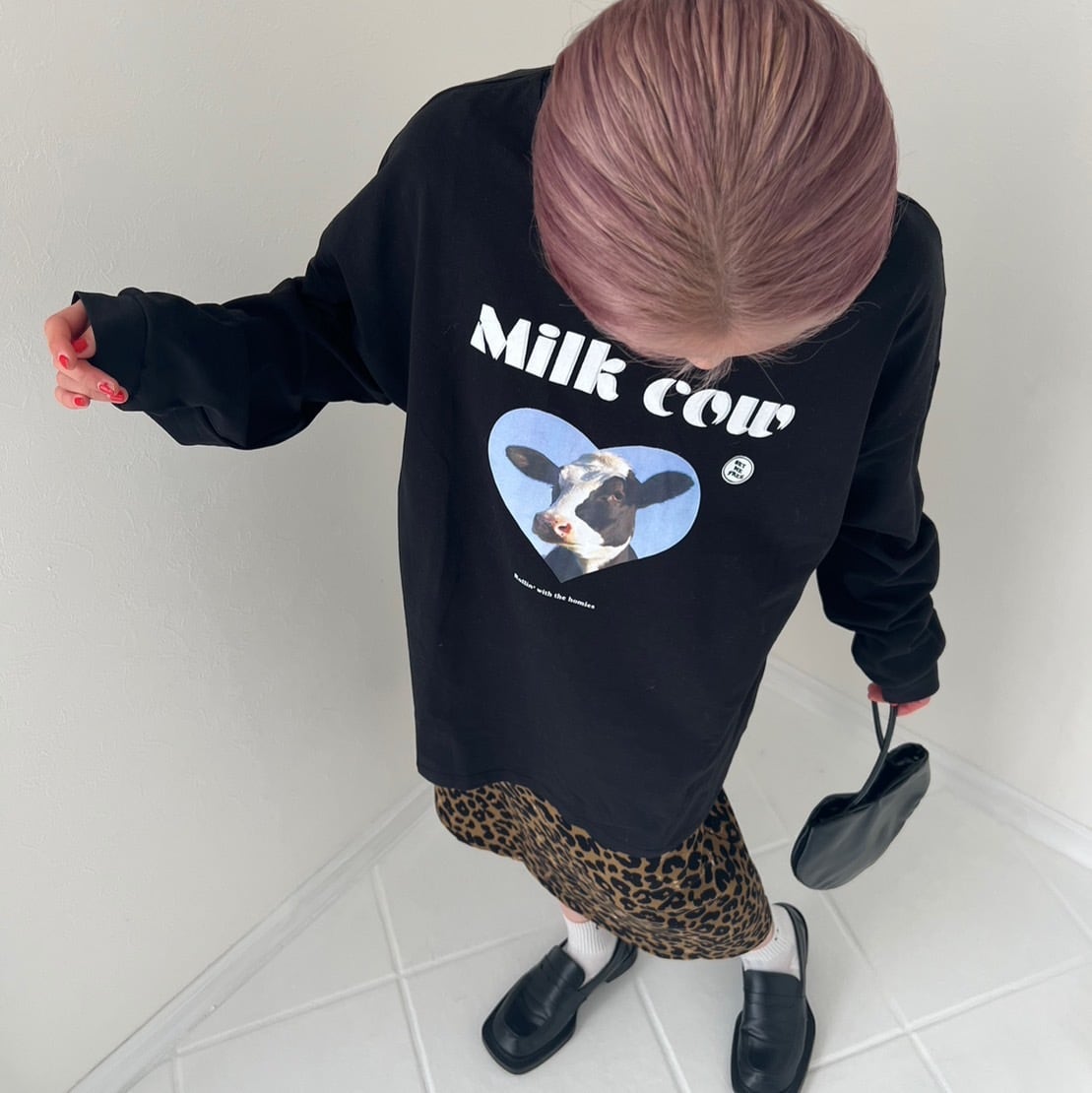 MILK COW PRINT TEE_LN01759
