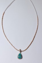 アマゾナイトと淡水パールのネックレス/SV925