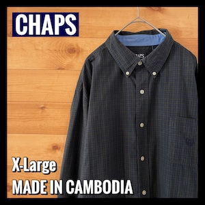 【CHAPS】 チェック 柄シャツ ディープグリーン オーバーサイズ ビッグサイズ 長袖シャツ XL US古着
