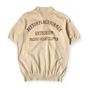 PEYTON PLACE FOR MEN ペイトンプレイス 背面 デザイン 半袖 コットン ニット セーター F/アイボリー メンズ