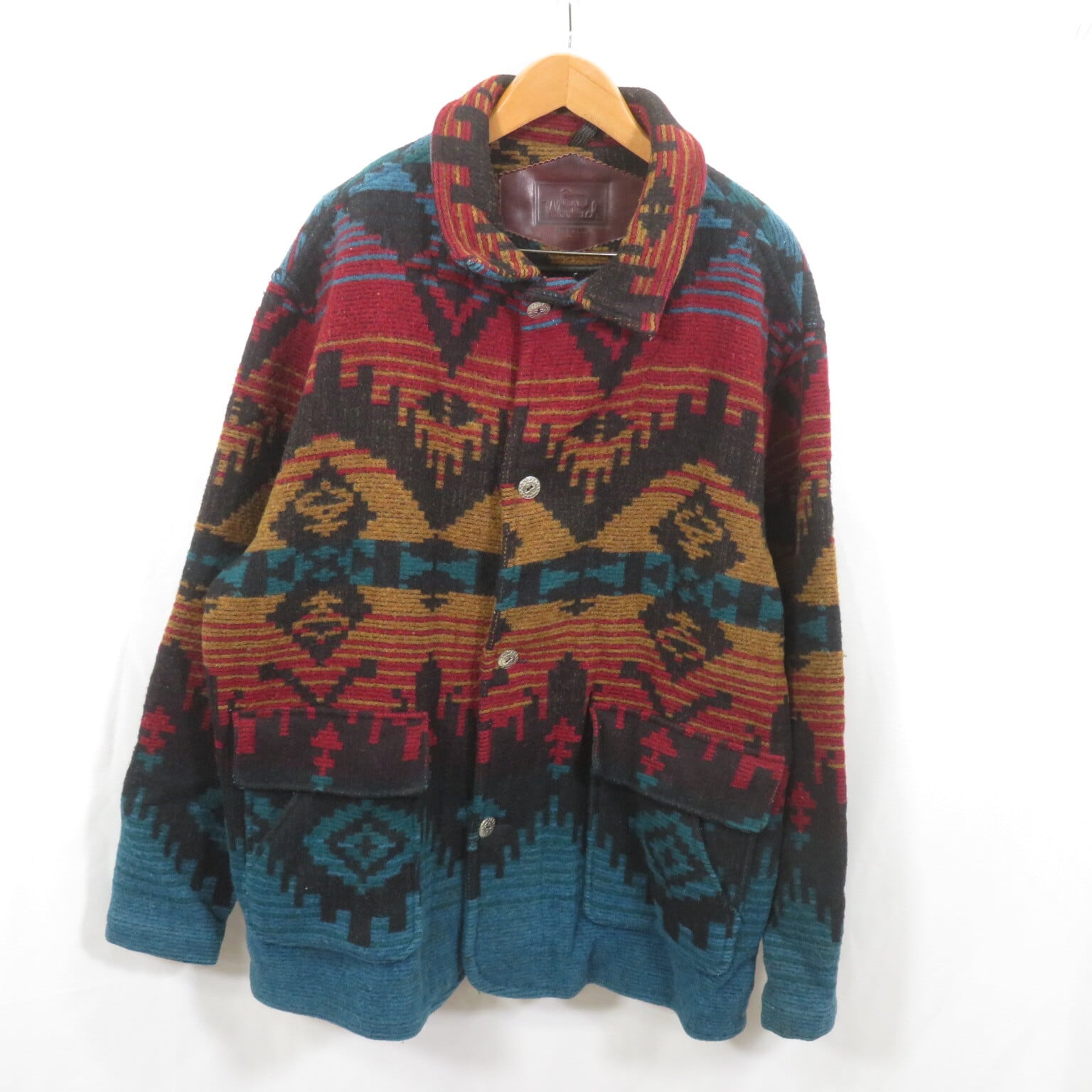 80s WOOLRICH USA製 ネイティブ柄 コート sizeXXL/ウールリッチ 0304