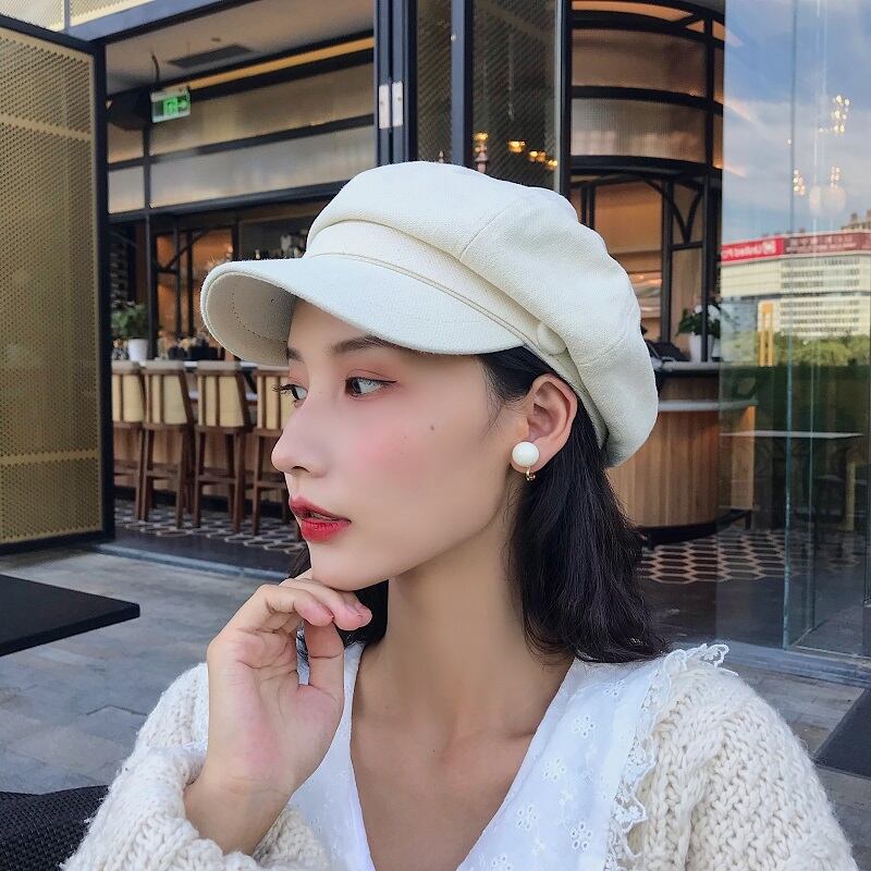 サマー薄手スタンダードスプリングオータムウィンター コットン レトロ 帽子 春物 夏物 秋物 冬物 ベレット ヘアアクセサリー ブラック・アイド・ピーズ73014302951