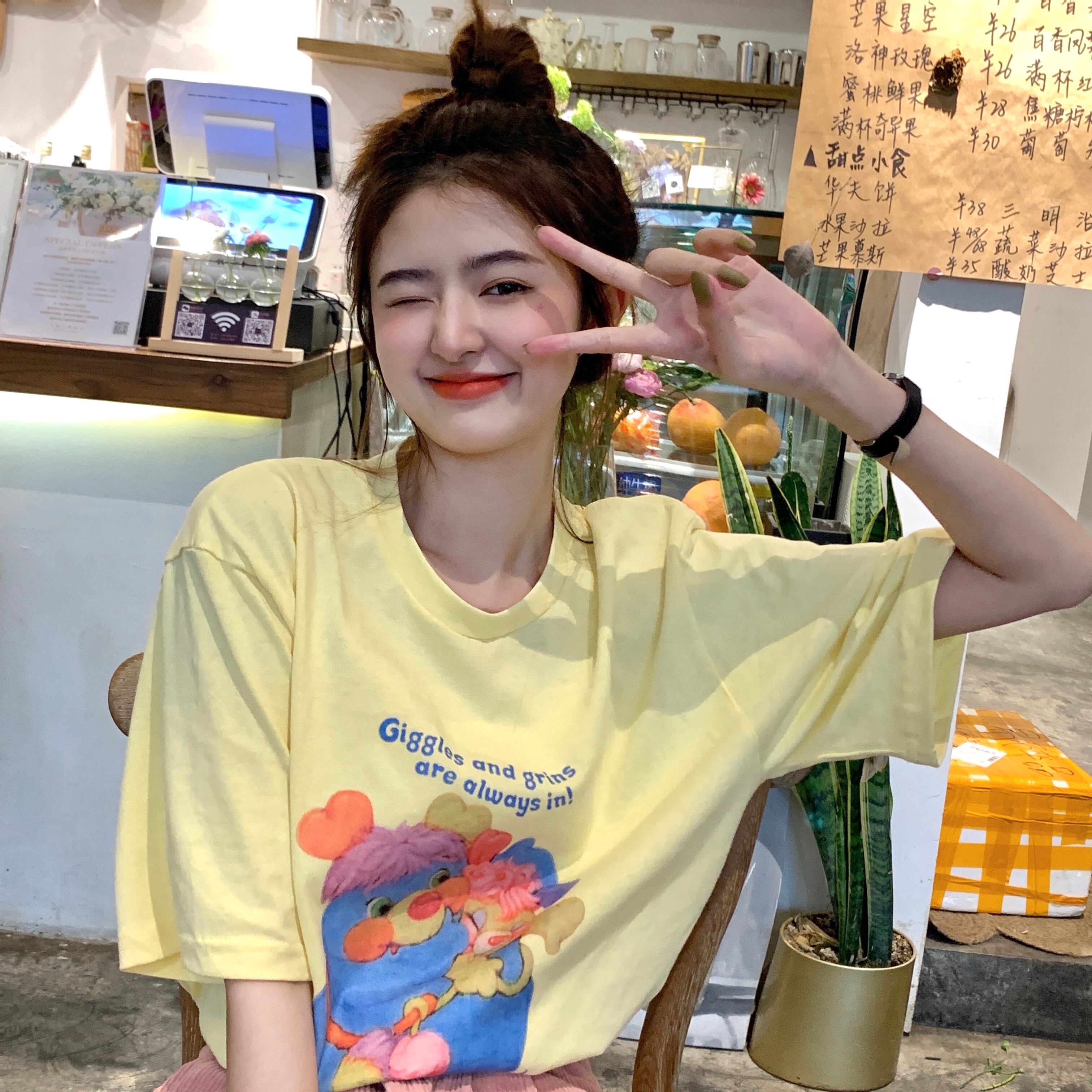 Tシャツ サマープリント柄スタイルブラウス 夏物 YY-ファッション8575562092