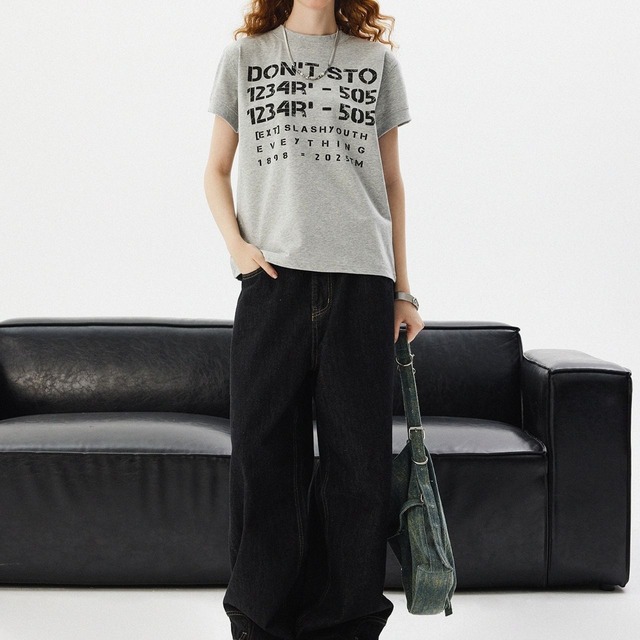 デジタルミックスアルファベットTシャツ 4col   R00654