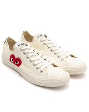 【PLAY COMME des GARCONS】K114(白)  綿キャンパスプリントローカット CONVERSE ALL STAR
