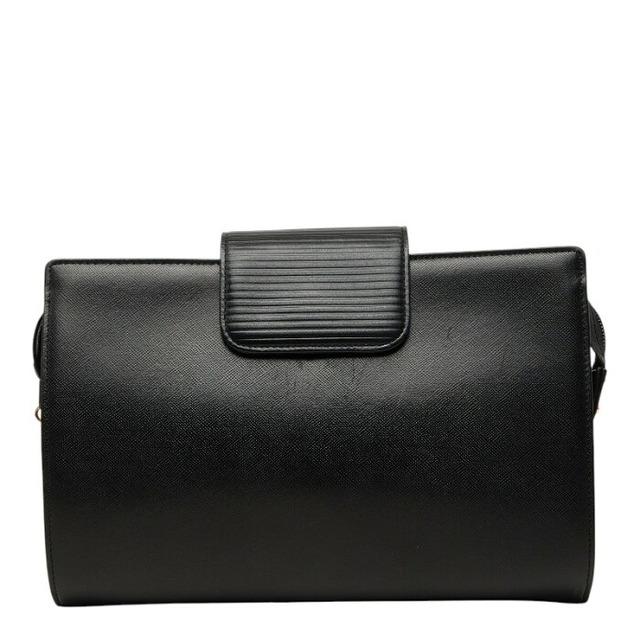 サンローラン クラッチバッグ ブラック ゴールド レザー メンズ SAINT LAURENT 【中古】