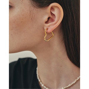 ハートフープピアス T5034