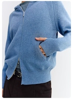 NORYBRAND Wool Hoodie Zip Sweater