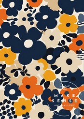 Petal｜ボタニカルポスタ?北欧風ポピー×マリメッコ調カラーで魅せる彩りのある大人インテリアA3ポスター