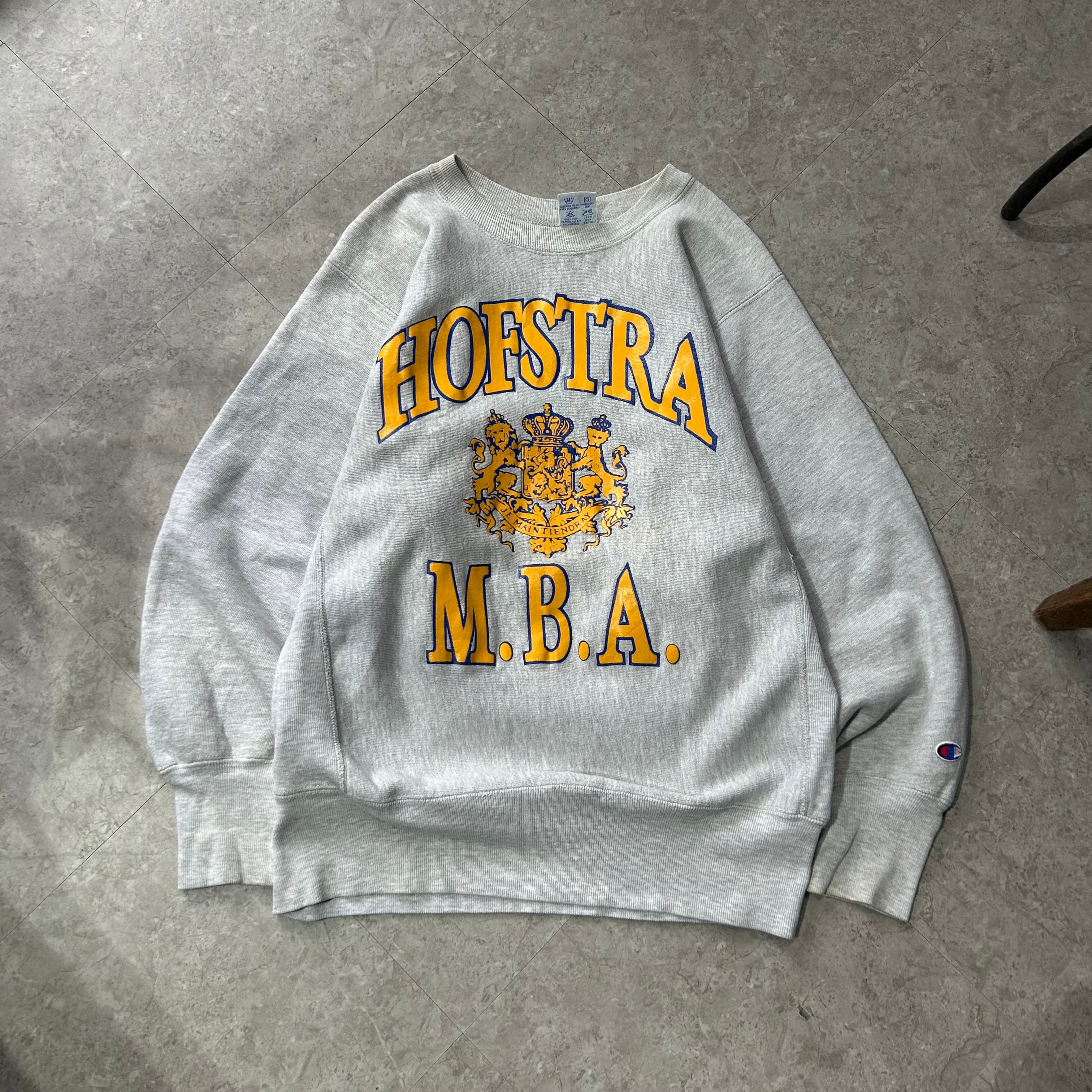 90s Champion " HOFSTRA M.B.A." R/W sweat【仙台店】