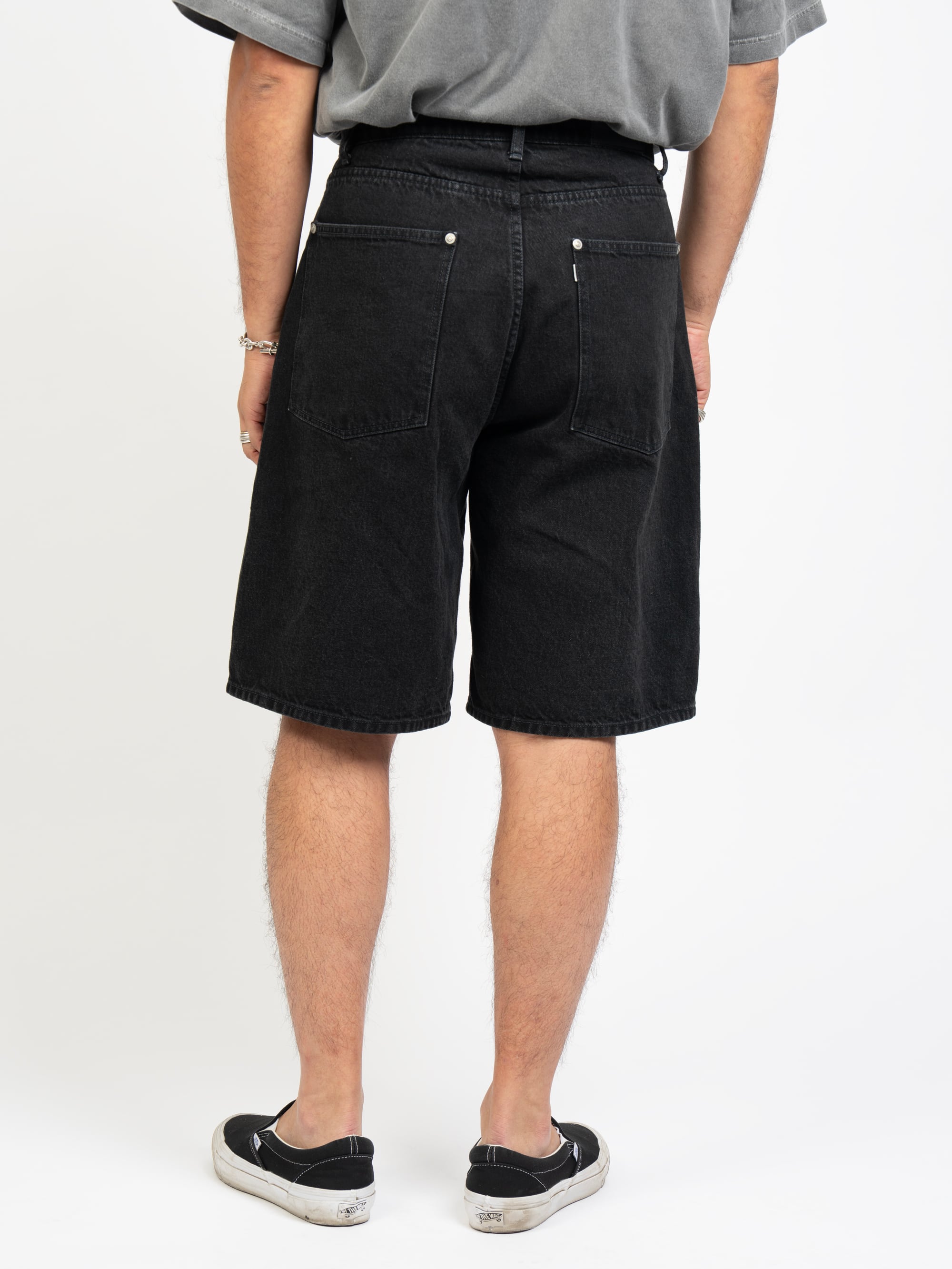 Black Wash Baggy Shorts | OVY