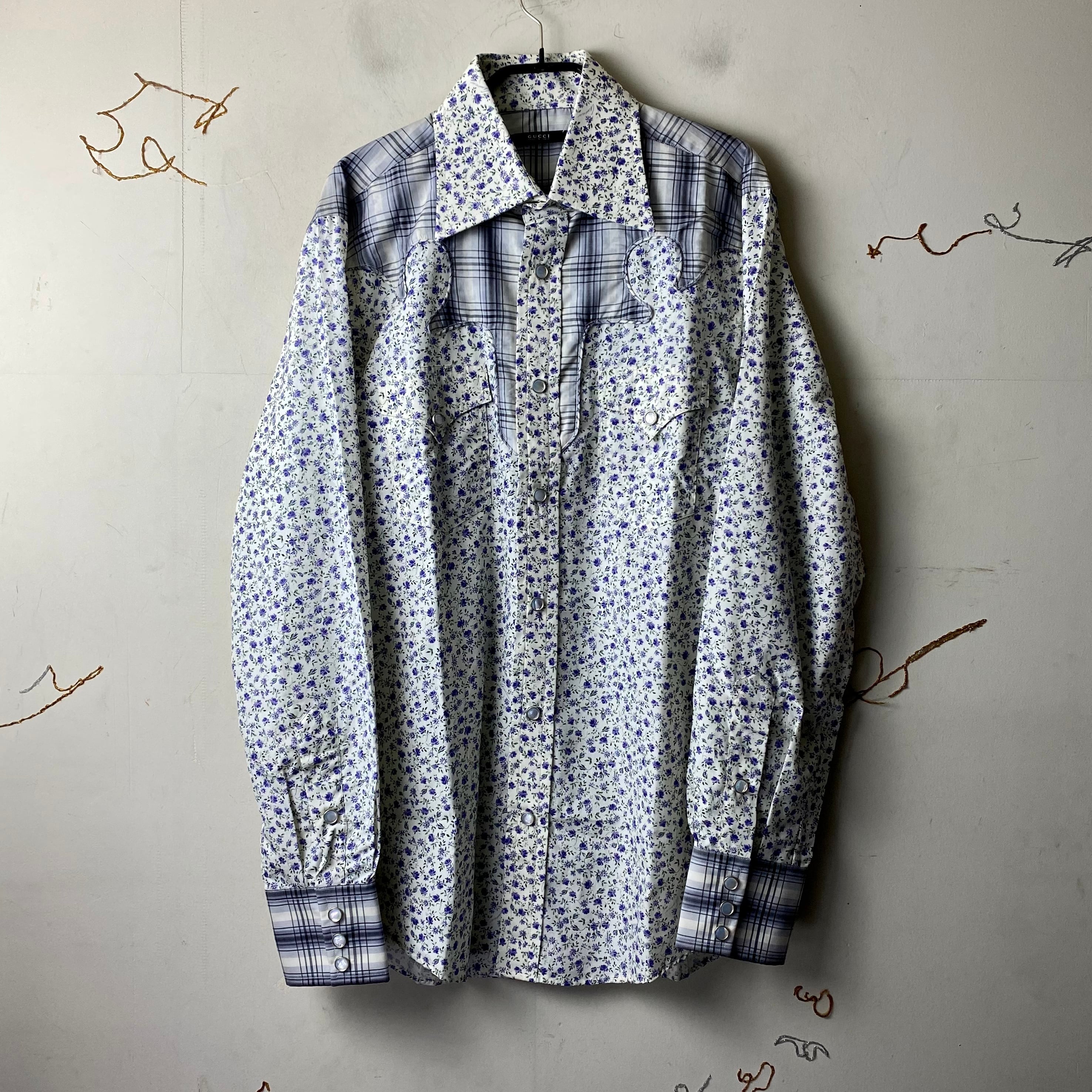 GUCCI by TOM FORD shadow check switching flower pattern western 