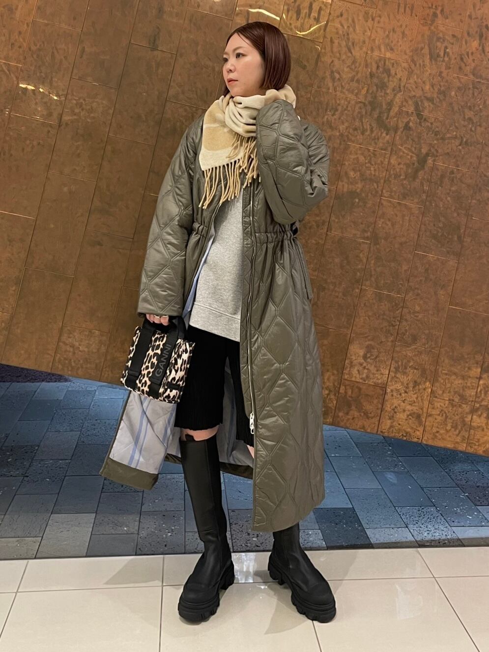 23AW】GANNI ガニー / SHINY QUILT LONG COAT | TRENTオンライン