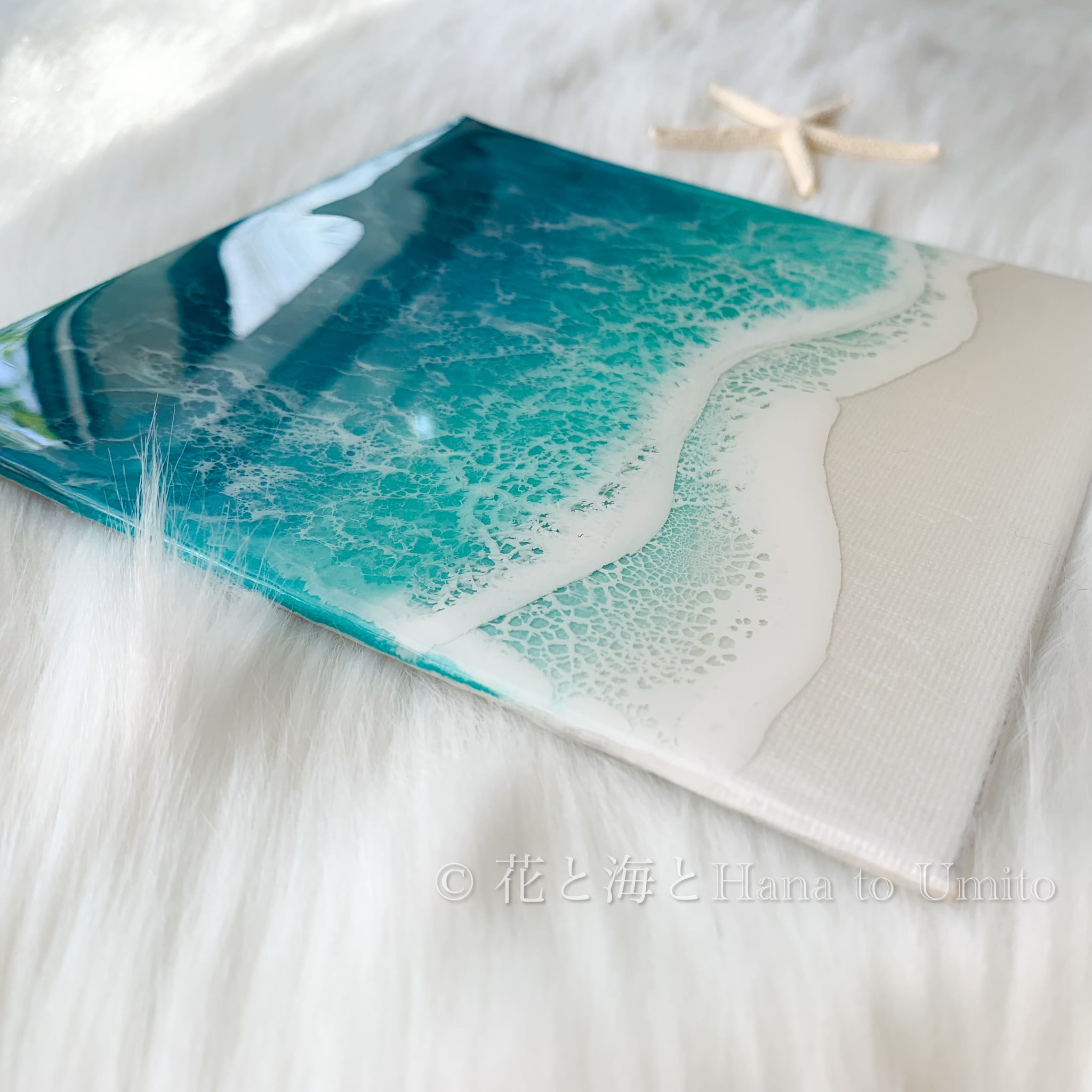 海と白波のキャンバスアート✳︎海レジンアート オーシャンアート | 花
