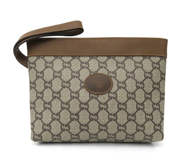 GUCCI PLUS / グッチプラス GG柄 PVC×レザー ポーチ バニティバッグ 小物入れ