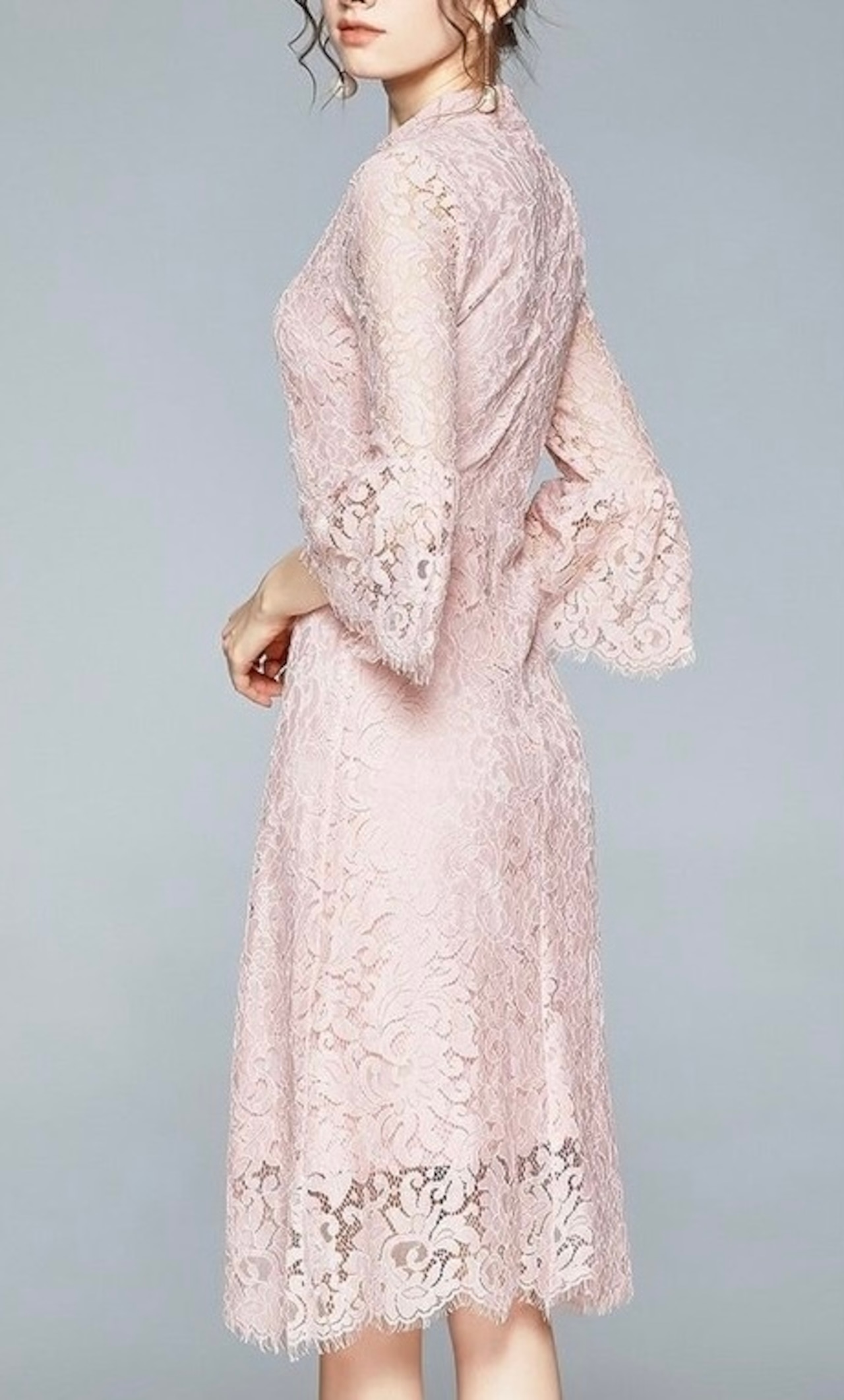 Elegant  Lace Dress  Pink 〖No.M05〗