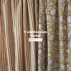 ブロックプリント生地【50cm単位】インド綿  花柄 イエロー×生成り #53510-YL1