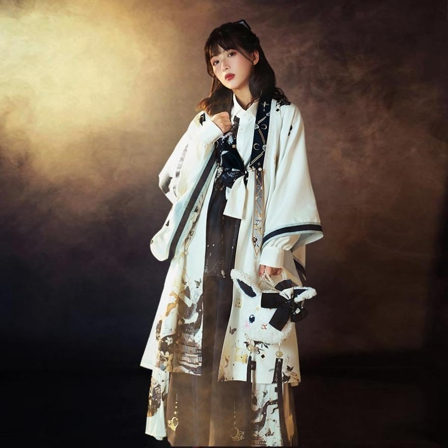 サブカル 服 地雷系 通販 漢服 チャイナ服 アウター 羽織り タッセル 総柄 刺繍 サブカル服 ストリート系