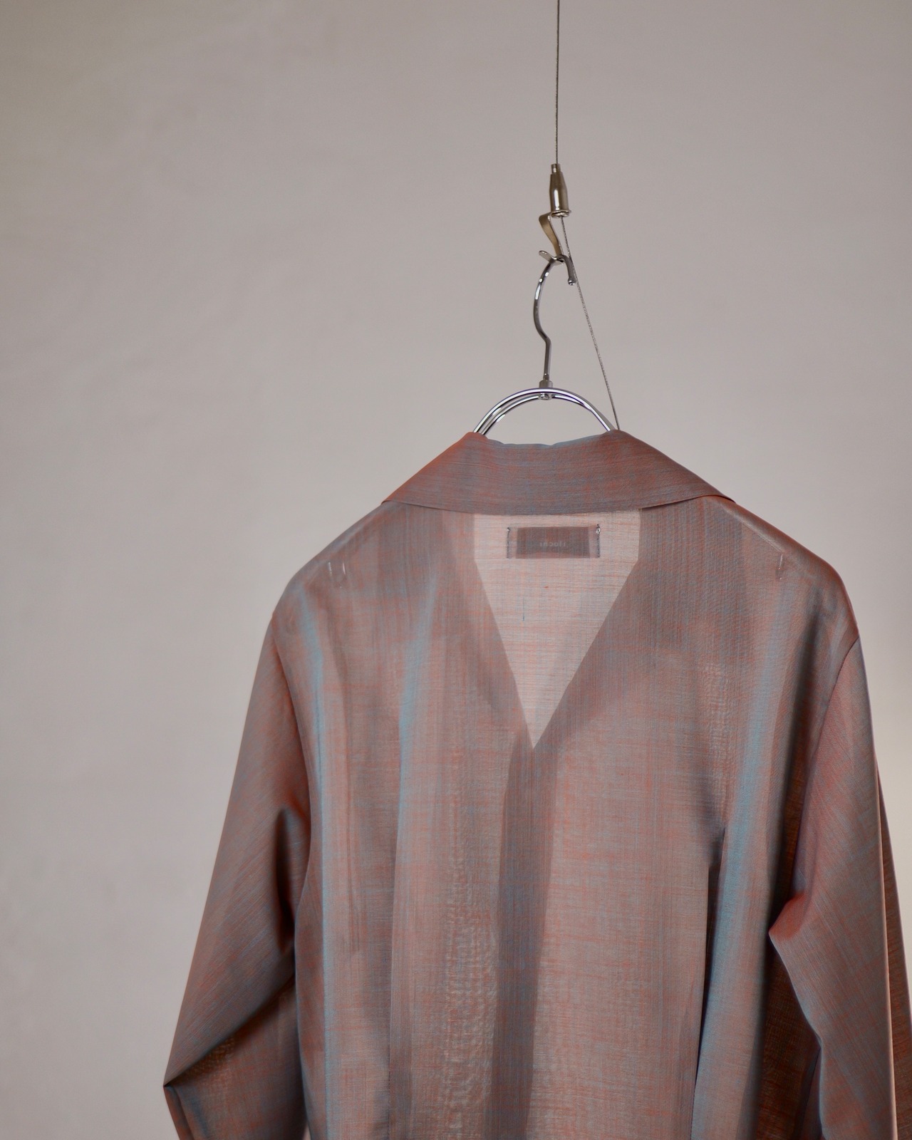 itochi - Eco Manerd voile tuck short shirt / sax × orange(イトチ : エコマンナードボイルタックショートシャツ/ サックス×オレンジ)