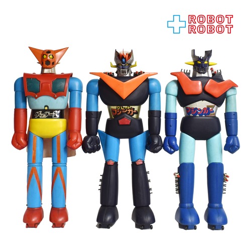 ポピー ジャンボマシンダー マジンガーZ , グレートマジンガー , ゲッターロボ (ゲッター1) 3体セット 60センチ ソフビフィギュア 当時物