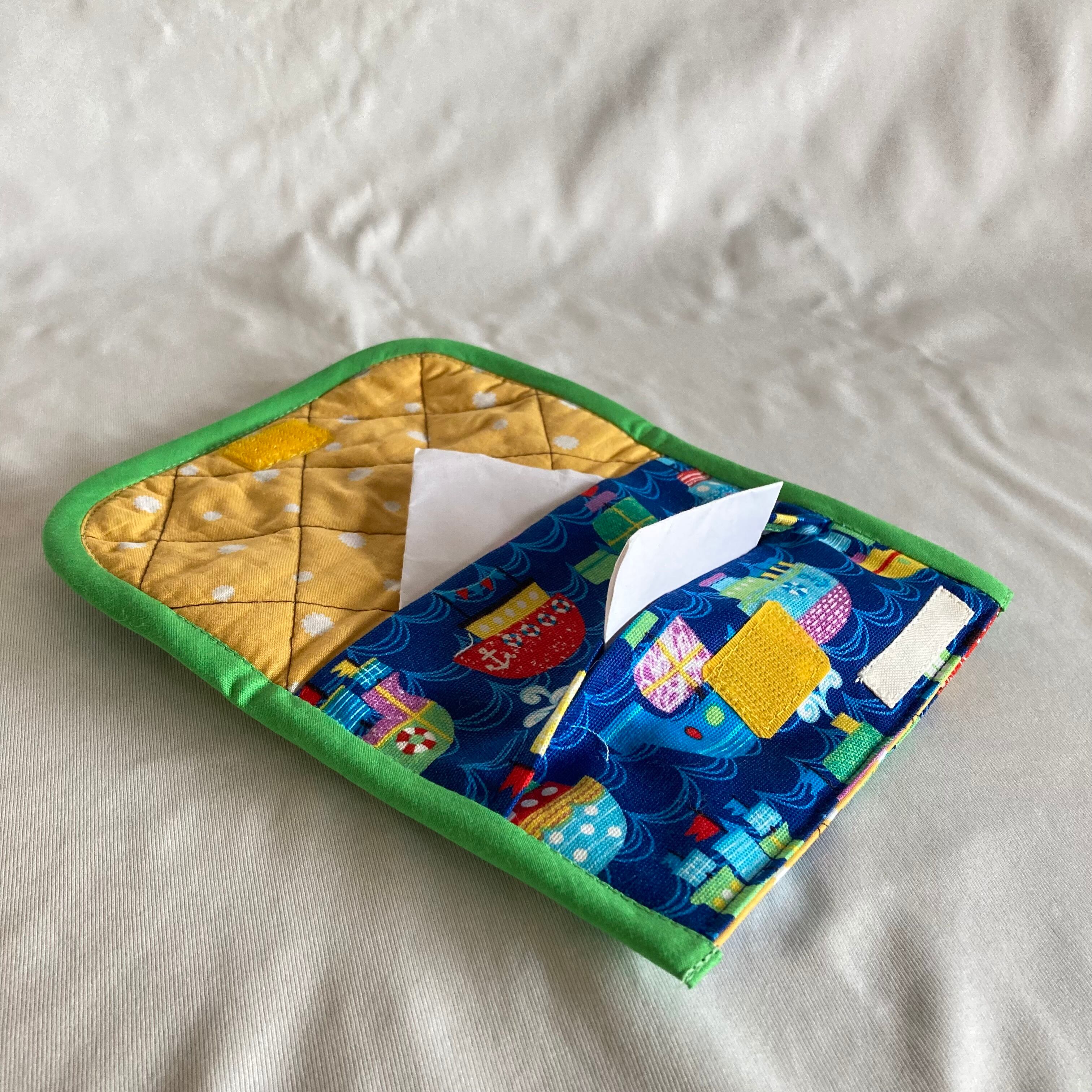 裏キルティング移動ポケット☆カラフル海賊船マリンヨット飛行機