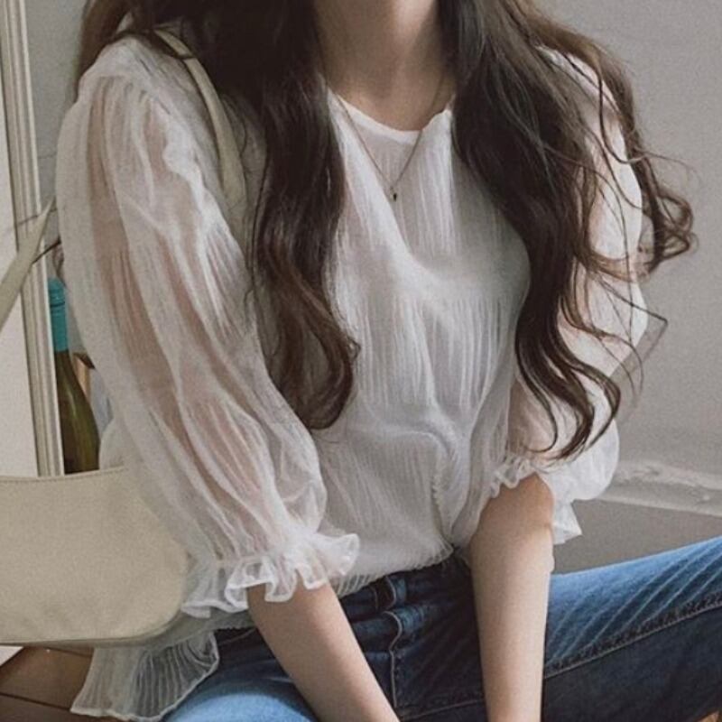 22ss シアーシフォンレースブラウス 韓国レディースファッション通販 Krex ケーレックス