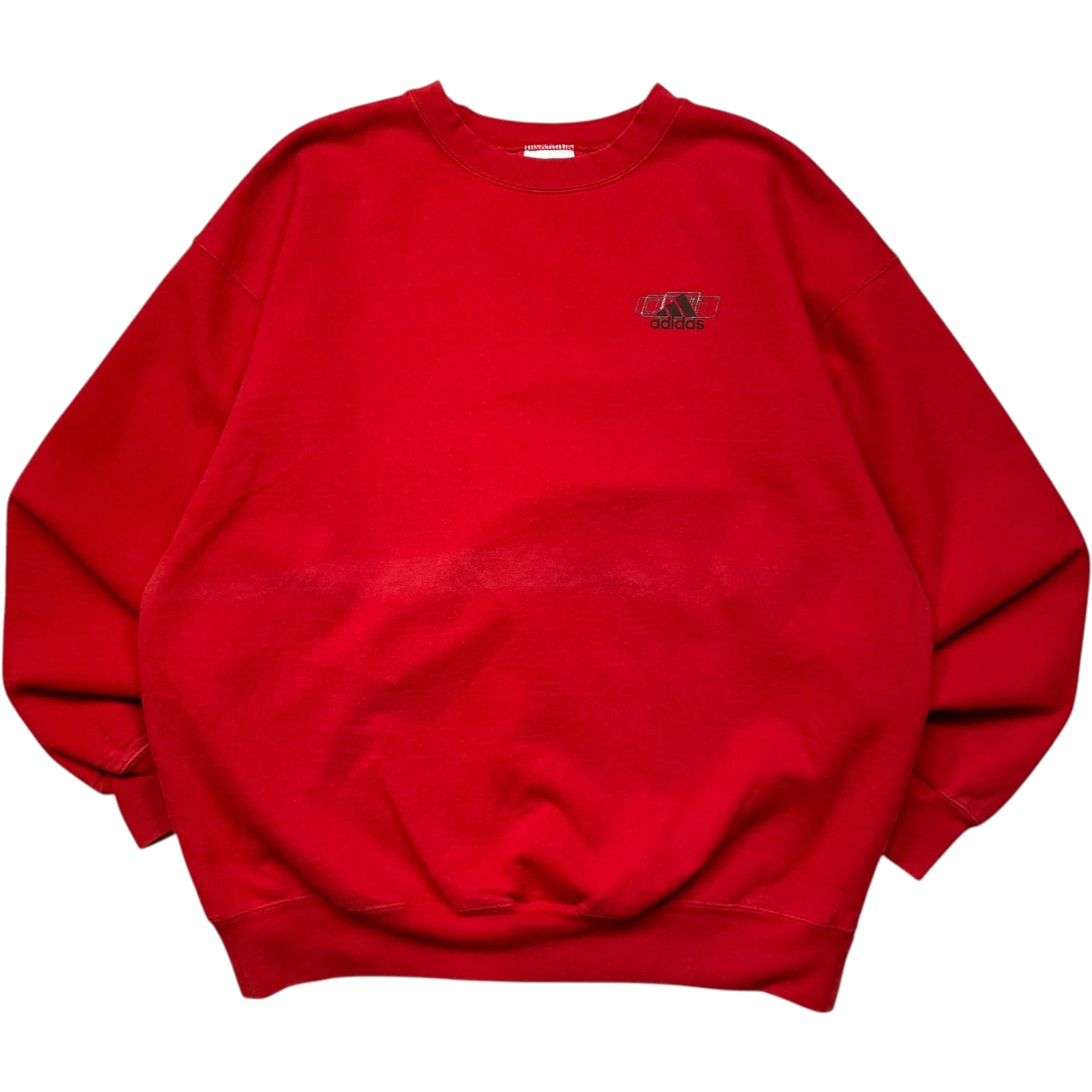《L》 adidas アディダス スウェット ワンポイント レッド no.5318
